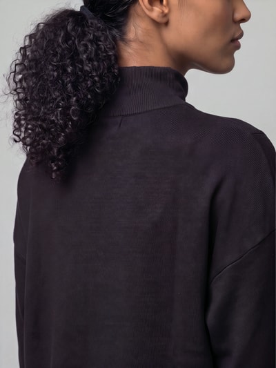 Jake*s Collection Strickkleid mit geripptem Stehkragen Black 3