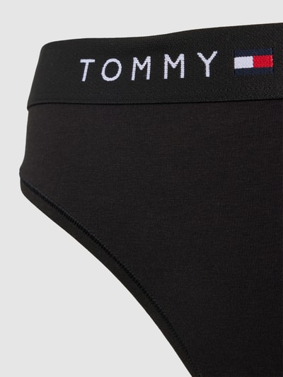 TOMMY HILFIGER Stringi z elastycznym pasem z logo Czarny 2