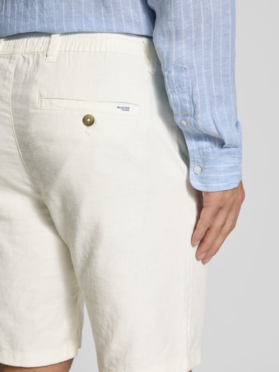 SELECTED HOMME Korte regular fit broek met achterzakken Wit - 3