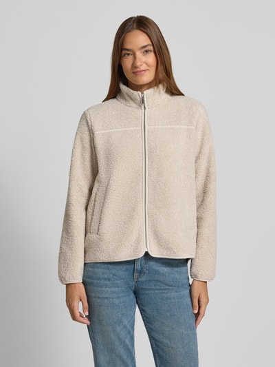 Tom Tailor Regular Fit Teddy Jacke mit seitlichen Eingrifftaschen Taupe 4