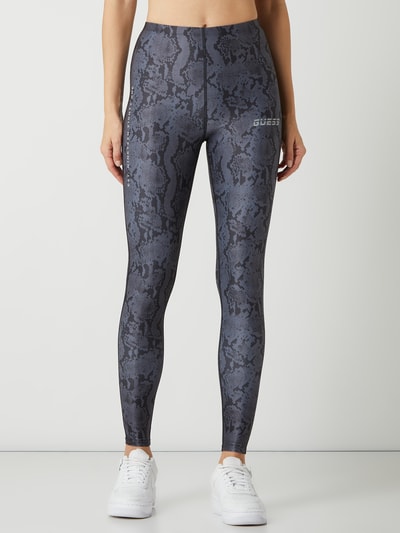 Guess Activewear Legginsy sportowe z wężowym wzorem Antracytowy 4