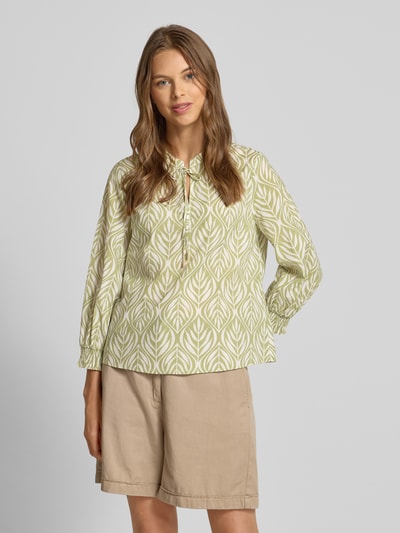 s.Oliver BLACK LABEL Regular fit blouseshirt van puur katoen Groen - 4