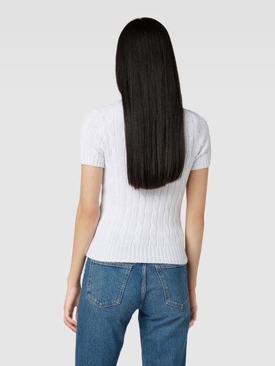 Polo Ralph Lauren Strickshirt mit Zopfmuster Weiss 5