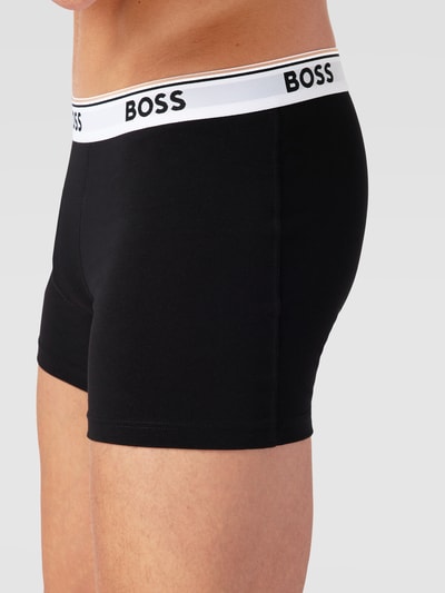 BOSS Boxershort met logo in band in een set van 3 stuks, model 'Power' Zwart - 3