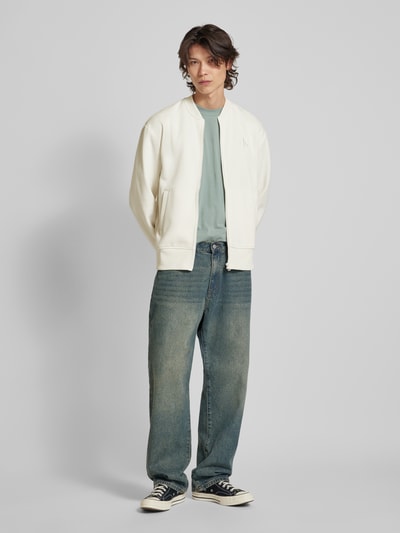 Calvin Klein Jeans Sweatjacke mit Label-Patch Modell 'APPLIQUE' Offwhite 1