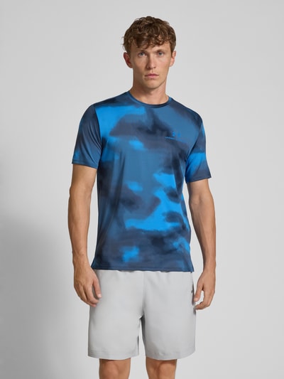 Under Armour T-shirt met labelprint Rookblauw - 4