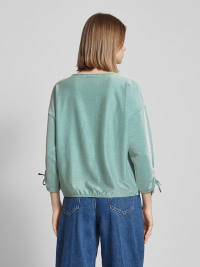 Tom Tailor Denim Loose fit shirt met 7/8 mouwen en streepmotief Mintgroen - 5