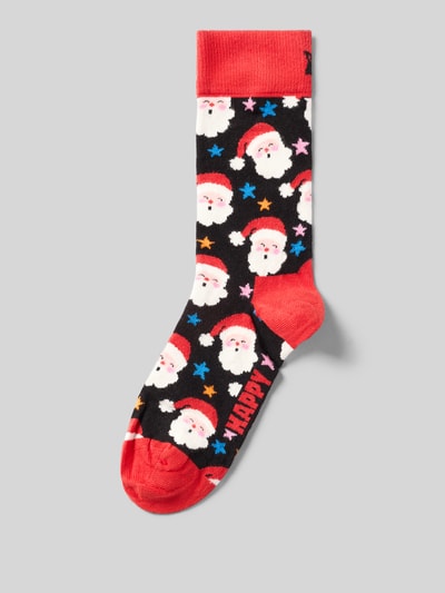 Happy Socks Socken mit Label-Print Modell 'Santa & Star' Black 1
