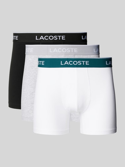 Lacoste Trunks mit Label-Bund im 3er-Pack Weiss 1