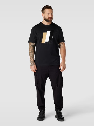 BOSS T-Shirt mit Label-Print Modell 'Tiburt' Black 1