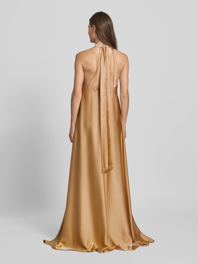 Rinascimento Neckholder-Abendkleid mit rückseitigem Reißverschluss Sand 5