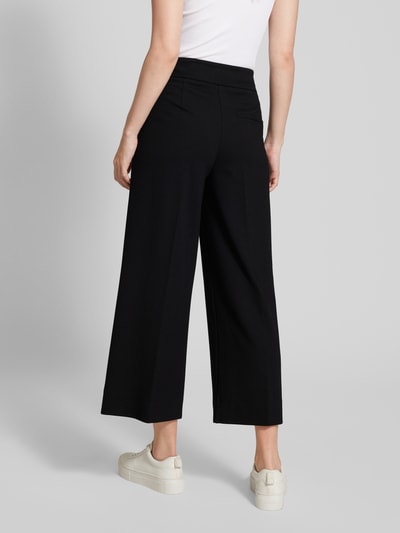 OPUS Wide leg stoffen broek met persplooien, model 'Misha city' Zwart - 5