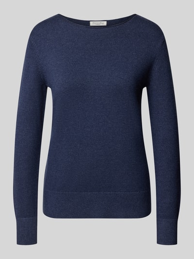 Christian Berg Woman Regular Fit Strickpullover aus Viskose-Mix mit U-Boot-Ausschnitt Dunkelblau Melange 1