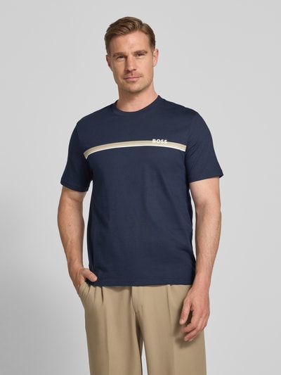 BOSS regular fit T-shirt van puur katoen Marineblauw - 4