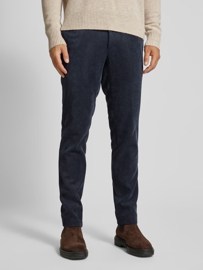 Carl Gross Corduroy broek met steekzakken, model 'Tomte' Donkerblauw - 4