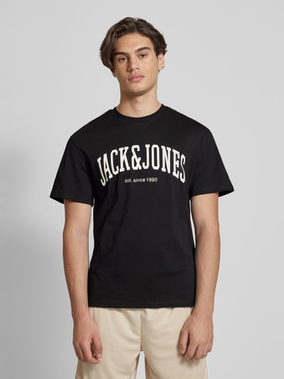 Jack & Jones T-shirt z nadrukiem z logo model ‘CYRUS’ Czarny 4