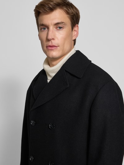 Matinique Lange jas van wolmix, model 'BURNLEY' Zwart - 3