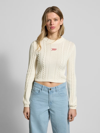 Tommy Jeans Strickpullover mit Label-Stitching Offwhite 4