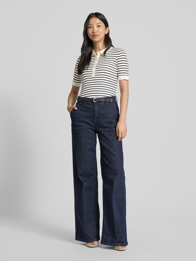 Gant Poloshirt mit gerippten Abschlüssen Marine 1