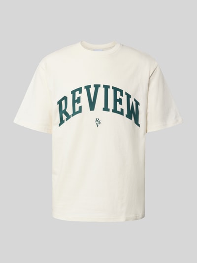 REVIEW T-Shirt mit Label-Print Offwhite 2
