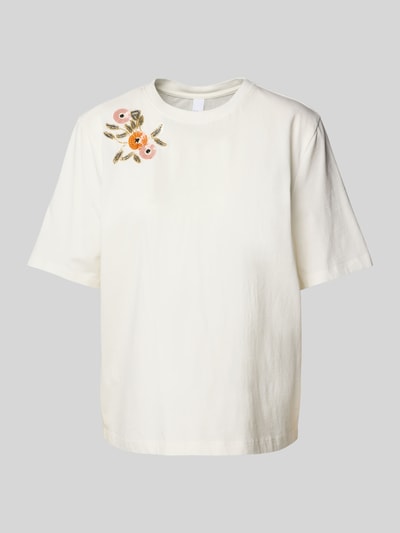 YAS Boxy Fit T-Shirt mit Pailletten Modell 'SANNIA' Weiss 2