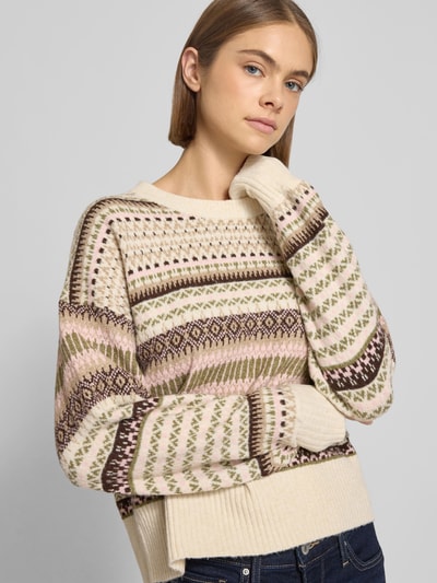 Only Regular Fit Strickpullover mit überschnittenen Schultern Modell 'ARIANNE' Rosa 3