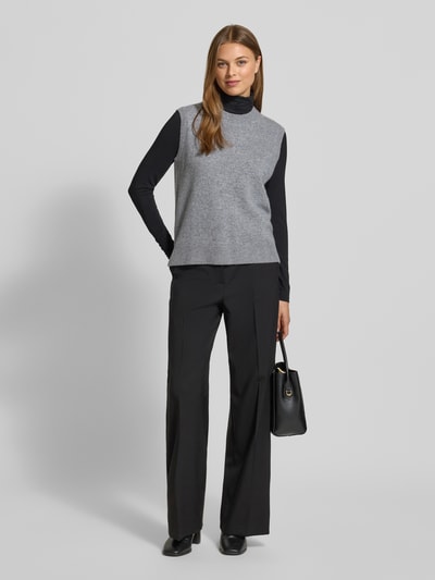 Stefanel Pullunder aus Wolle mit Rundhalsausschnitt Hellgrau 1