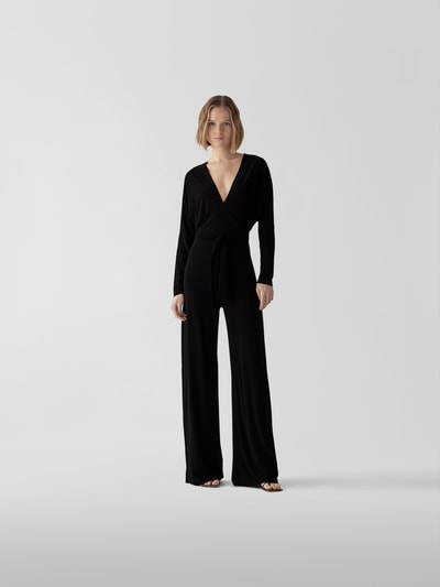 Norma Kamali Jumpsuit mit V-Ausschnitt Schwarz 1