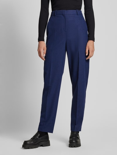 BOSS Straight leg pantalon met persplooien, model 'Tabitha' Marineblauw - 4