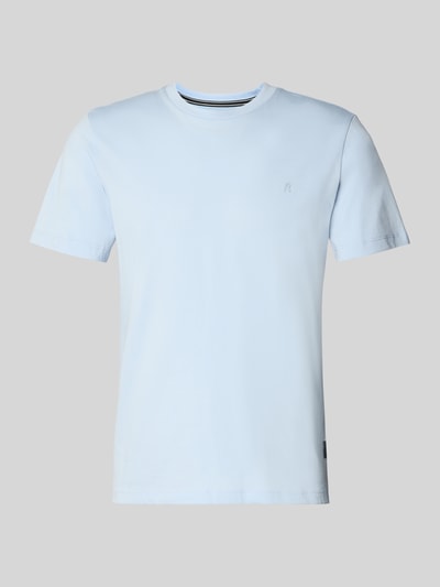 Produktfoto, Regular Fit T-Shirt mit Logo-Detail von Replay, hellblau, reine Baumwolle, Rundhalsausschnitt, glatte Textur