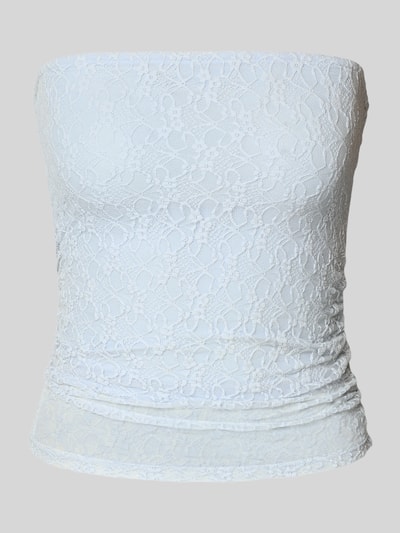 Produktfoto, Spitzentop im Off-Shoulder-Look Modell 'MONROE' von JJXX aus weißem Material-Mix mit Spitze, körpernahe Passform, Stretch-Anteil