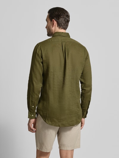 Polo Ralph Lauren Regular Fit Freizeithemd aus reinem Leinen Oliv 5