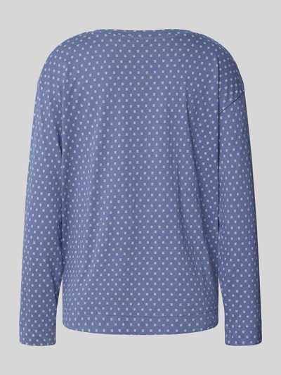 CCDK Copenhagen Góra od piżamy z nadrukiem z logo na całej powierzchni model ‘Janis’ Niebieski 3