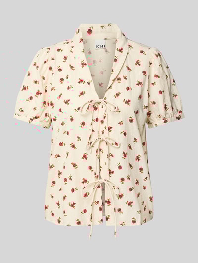 ICHI Regular Fit Bluse mit Schnürung Modell 'ROSEY' Offwhite 2