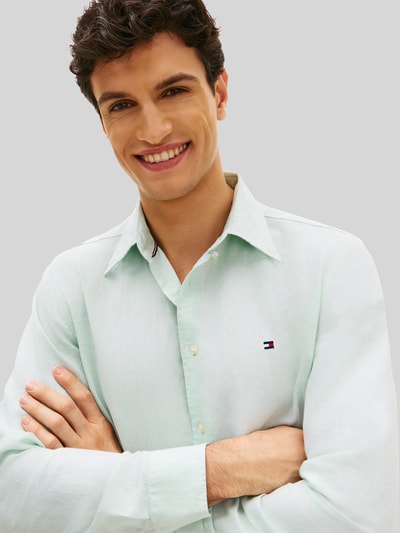 Tommy Hilfiger Koszula casualowa o kroju regular fit z mieszanki bawełny i lnu Miętowy 3