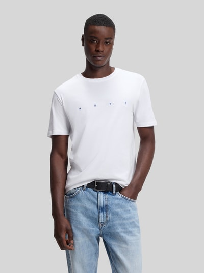 HUGO męski t-shirt o kroju regular fit z czystej bawełny Biały 4