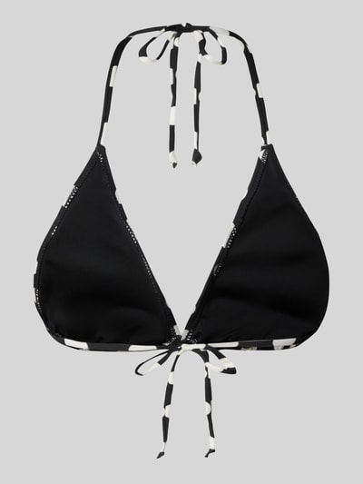 Produktfoto, Bikini-Oberteil mit Schnürung Modell 'KIRA' von Neo Noir, Material-Mix mit Stretch-Anteil, Allover-Look, Körpernahe Passform