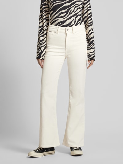 Pepe Jeans Regular fit corduroy broek in 5-pocketmodel, model 'WILLA' Offwhite - 4