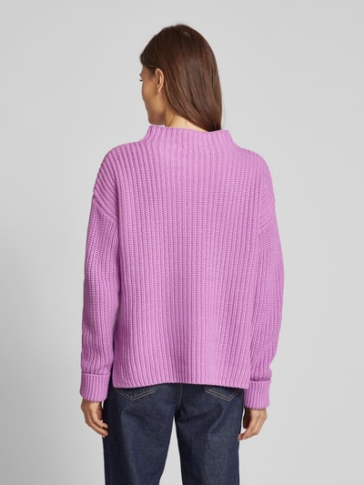 Selected Femme Strickpullover mit Stehkragen Modell 'SELMA' Fuchsia 5