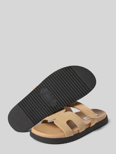 Steve Madden Klapki skórzane z zapięciem na rzep model ‘MISSILE’ Szarobrązowy 4