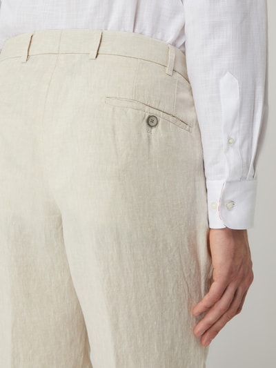 Hiltl Regular fit chino van linnen, model 'Pilo' Beige - 3