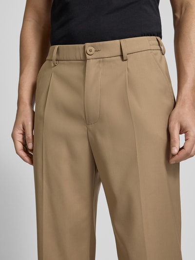 JAKE*S STUDIO MEN Regular Fit Bundfaltenhose mit Bügelfalten  Stein 3