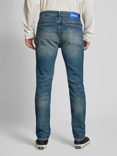 Hugo Blue Regular Fit Jeans im Destroyed-Look Modell 'Ash' Dunkelblau 5