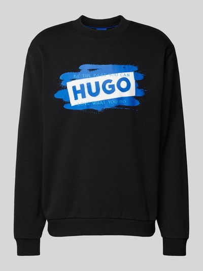 Hugo Blue Sweatshirt mit Label-Print Modell 'Nabluey' Black 2