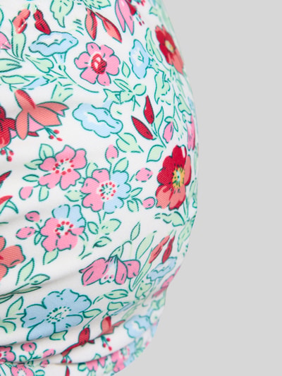 Produktfoto, Bikini-Oberteil mit Bügeln Modell 'BAOMI' von Pieces, Allover-Blumenmuster in Rosa, Rot und Blau, glatte Textur
