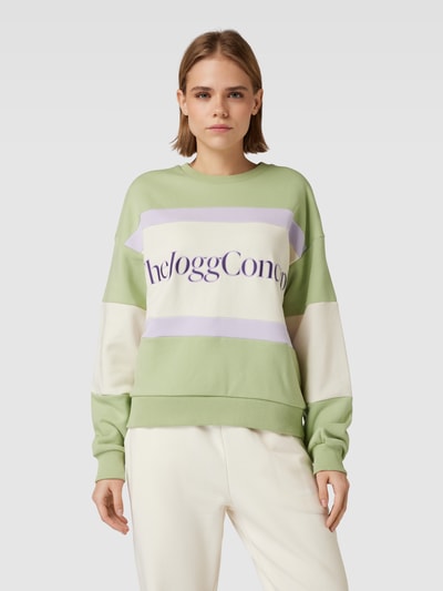 TheJoggConcept Sweatshirt met labelprint Rietgroen - 4