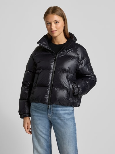 Marc Cain Regular fit gewatteerd jack met gevoerde opstaande kraag Zwart - 4