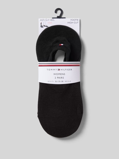 Produktfoto, Füsslinge aus katoenmix in set van 2 van Tommy Hilfiger, melangelook, labelprint, logostitching, jersey materiaalverwerking.