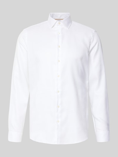 Jake*s Slim Fit Business Hemd aus Baumwolle mit Kentkragen Weiss 2