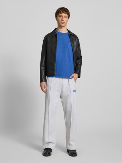 Superdry T-Shirt aus Baumwoll-Leinen-Mix mit Brusttasche Royal 1